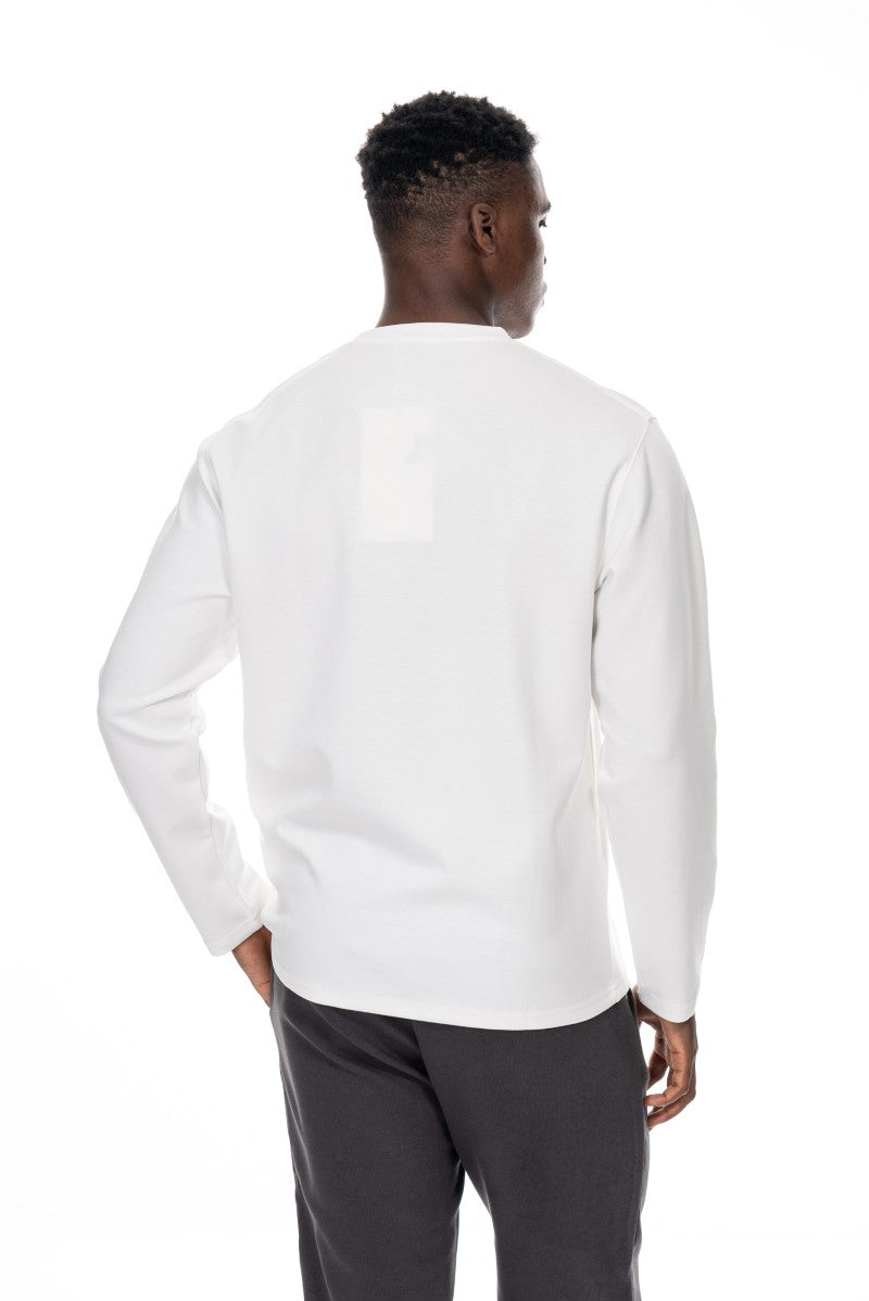 سويت شيرت قطني أساسي - أبيض كريمي