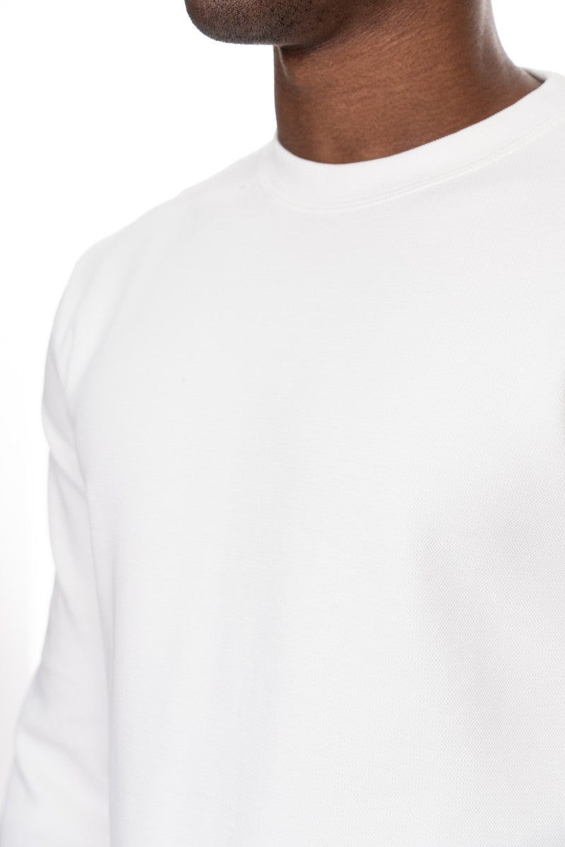 سويت شيرت قطني أساسي - أبيض كريمي