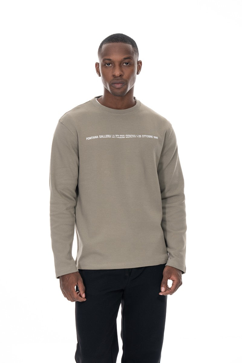 سويت شيرت قطني مطبوع - أخضر فاتح