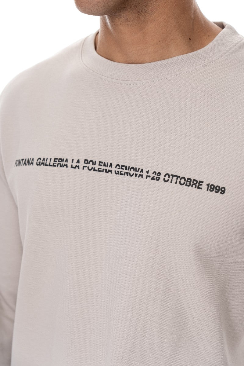 سويت شيرت قطني مطبوع - حجري