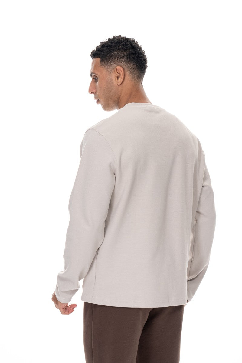 سويت شيرت قطني مطبوع - حجري