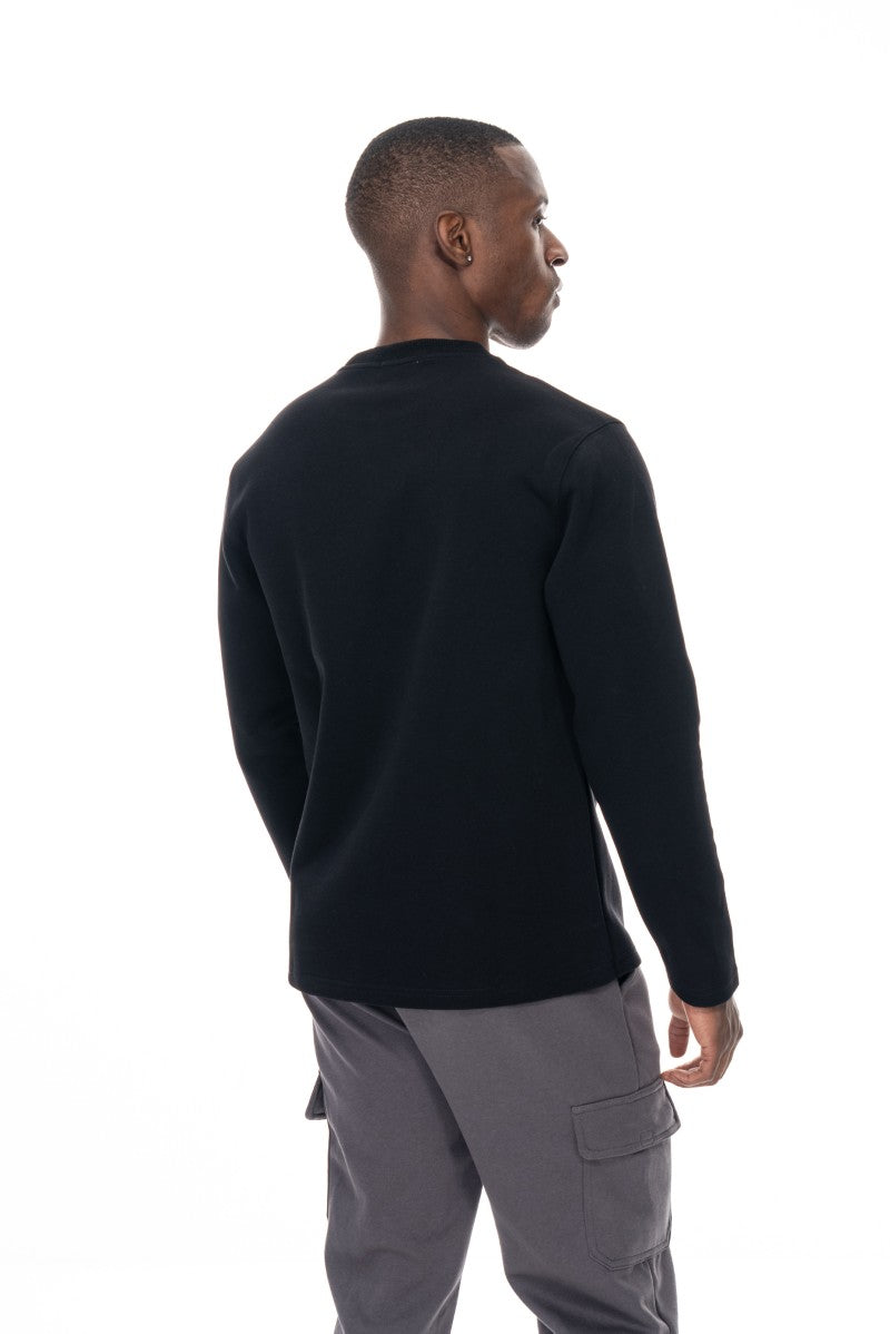 سويت شيرت قطني أساسي - أسود