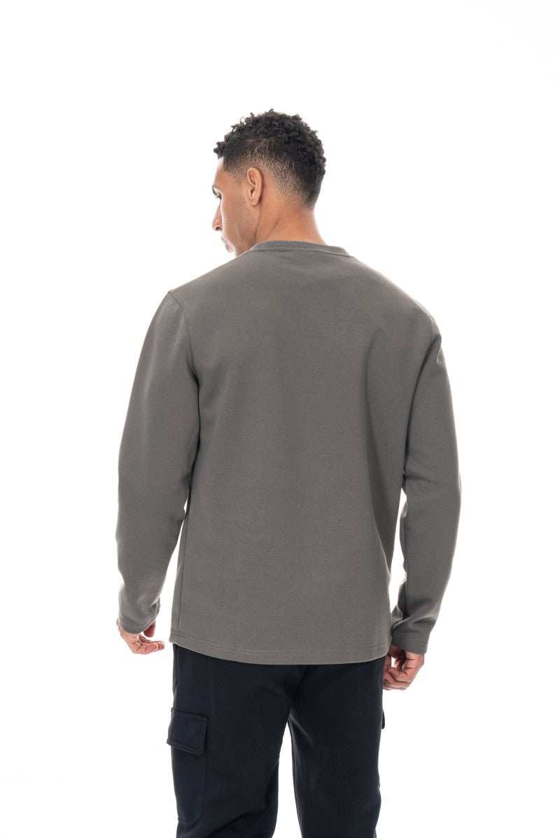 سويت شيرت قطني أساسي - أخضر داكن