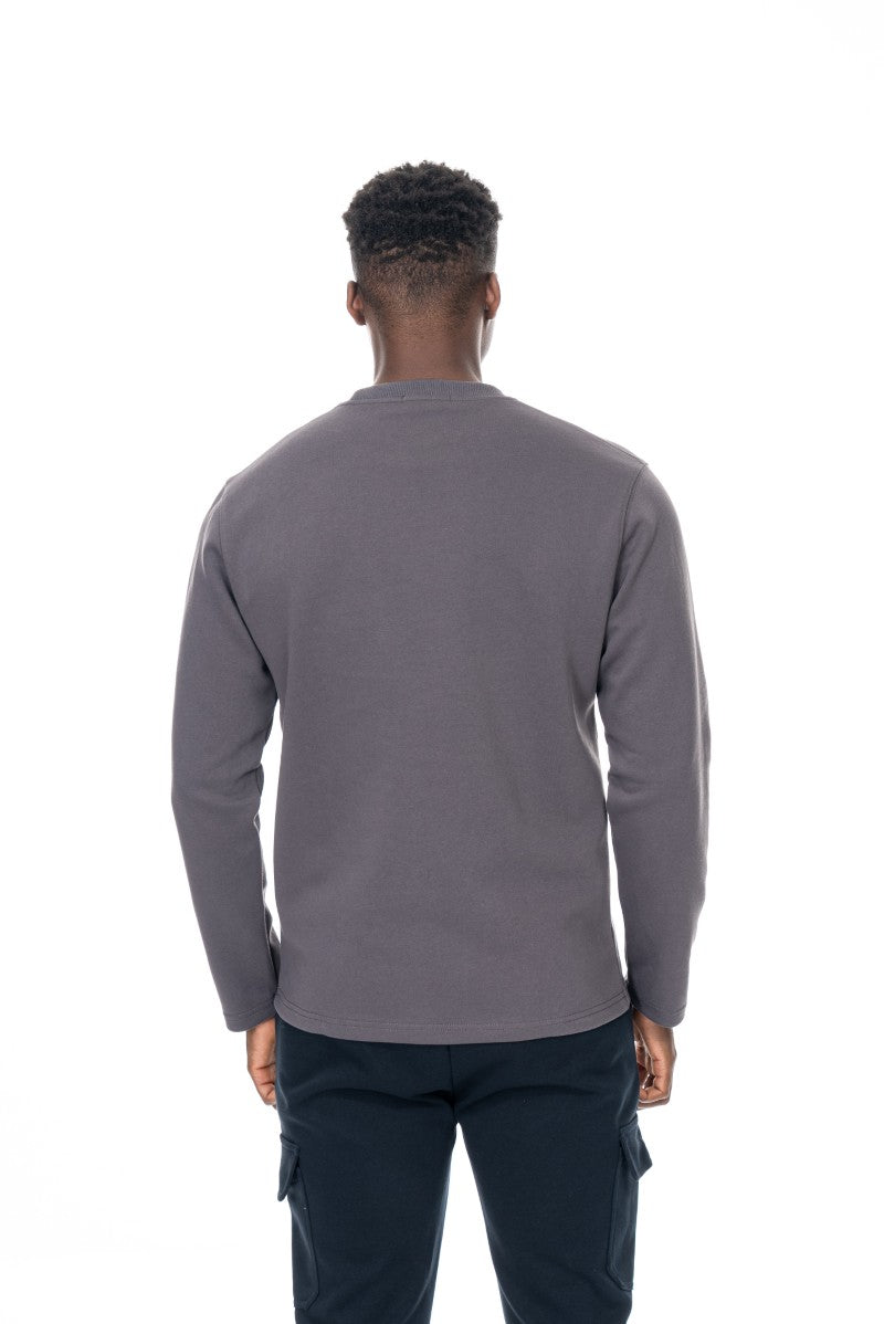 سويت شيرت قطني أساسي - رمادي داكن