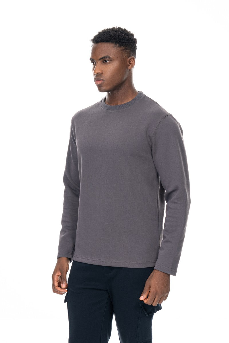 سويت شيرت قطني أساسي - رمادي داكن