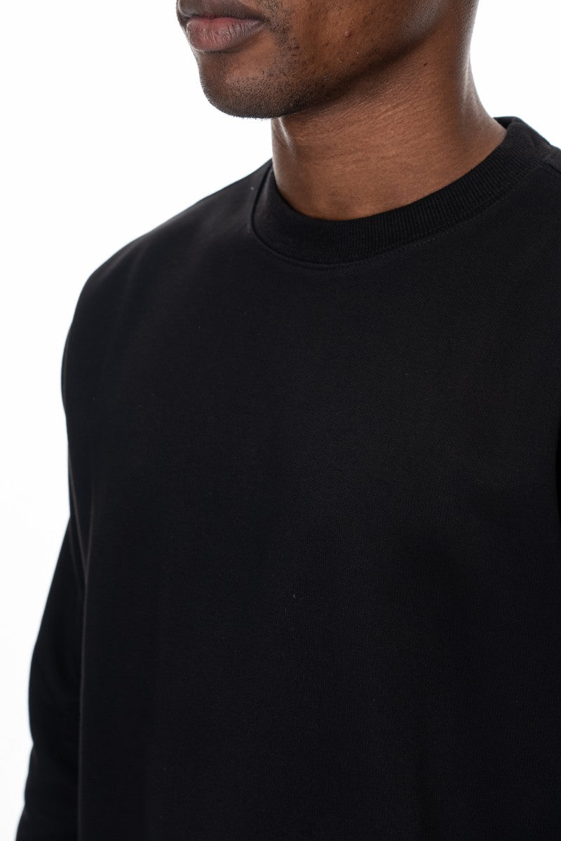 سويت شيرت قطني أساسي - أسود