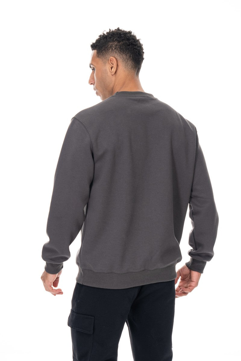 سويت شيرت قطني أساسي - رمادي داكن