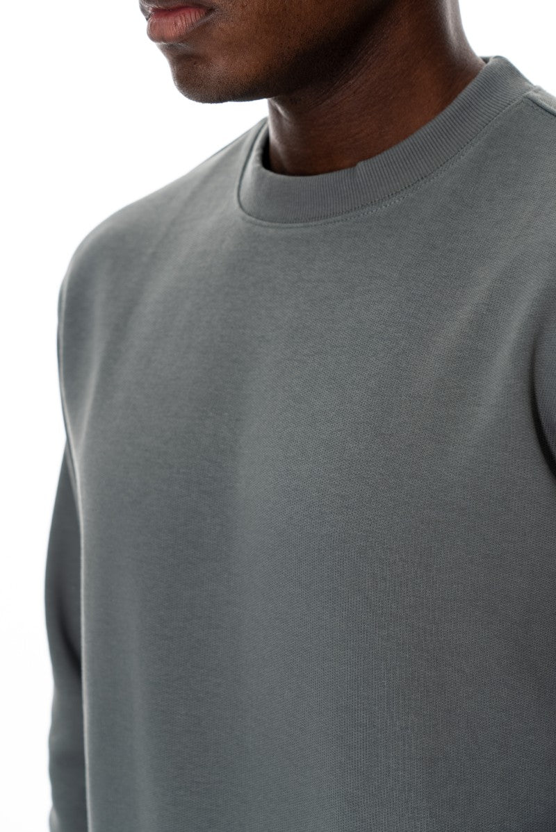 سويت شيرت قطني أساسي - رمادي