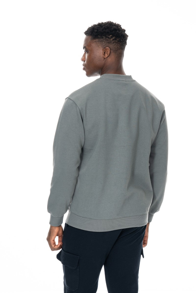 سويت شيرت قطني أساسي - رمادي