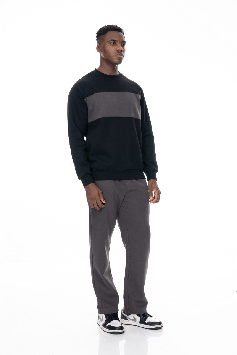 سويت شيرت بقصة وألوان مختلفة - أسود ورمادي