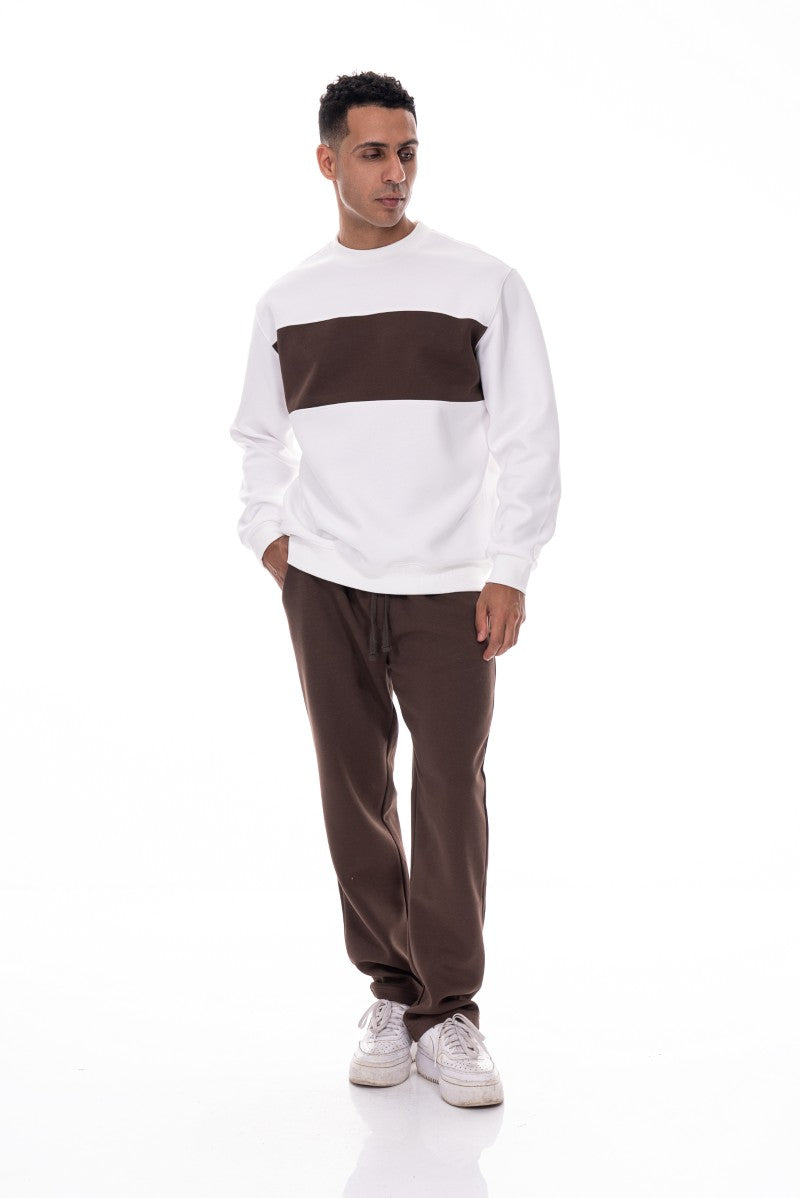 سويت شيرت بقصة وألوان مختلفة - أبيض وبني