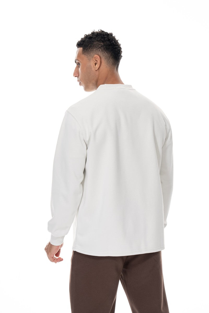 سويت شيرت قطني أساسي - رمادي فاتح