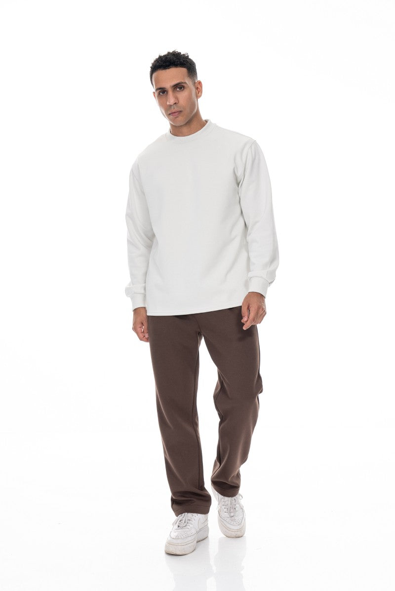 سويت شيرت قطني أساسي - رمادي فاتح