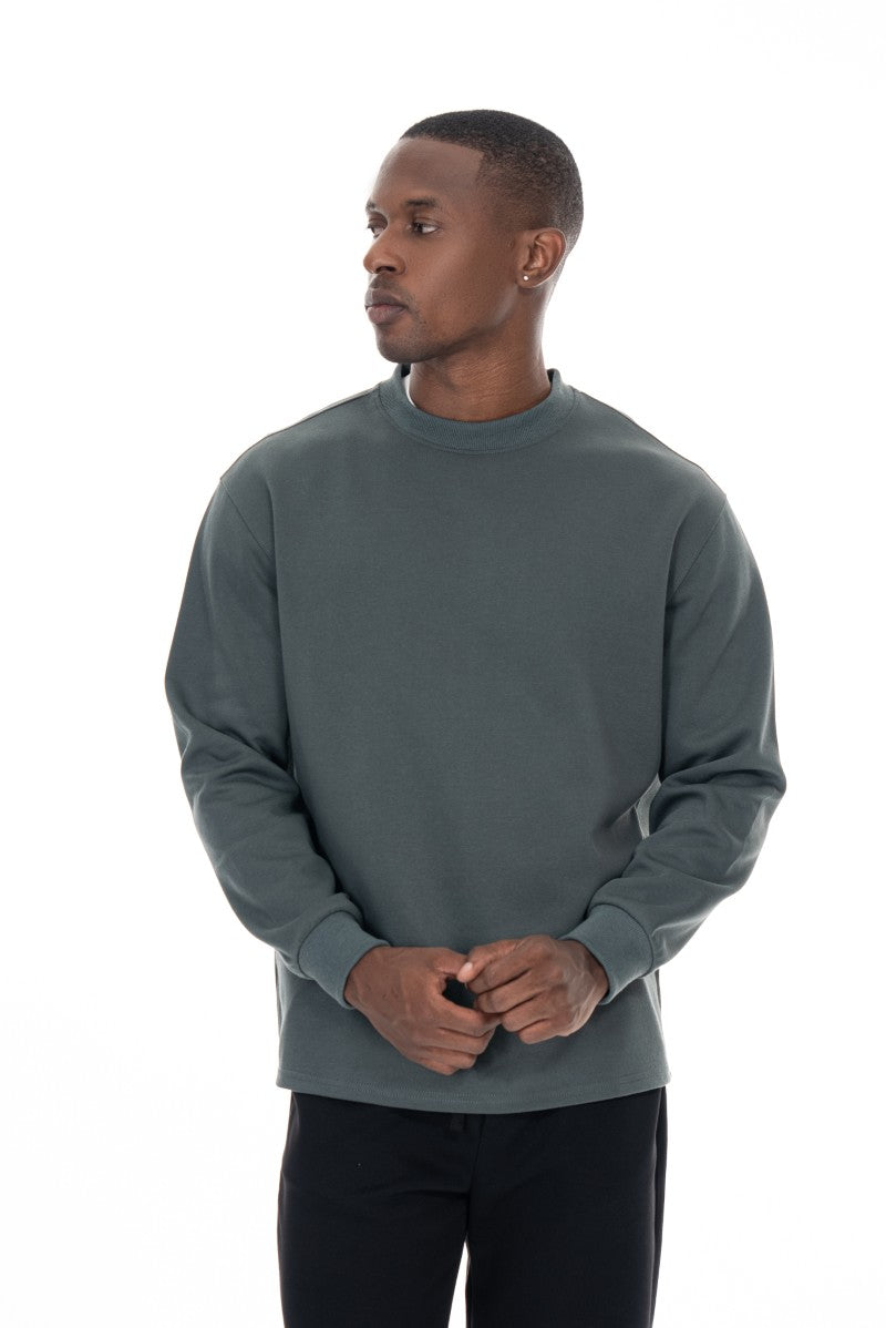 سويت شيرت قطني أساسي - أخضر