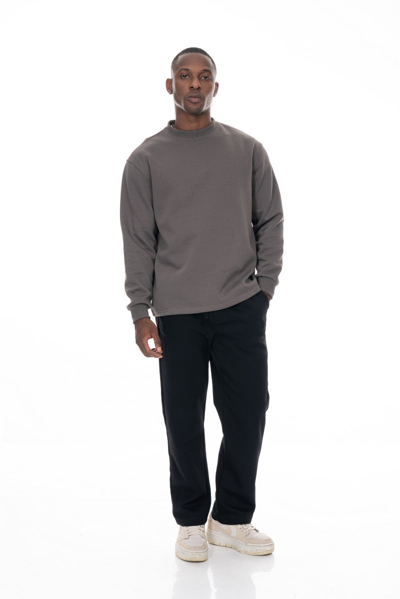 سويت شيرت قطني أساسي - رمادي