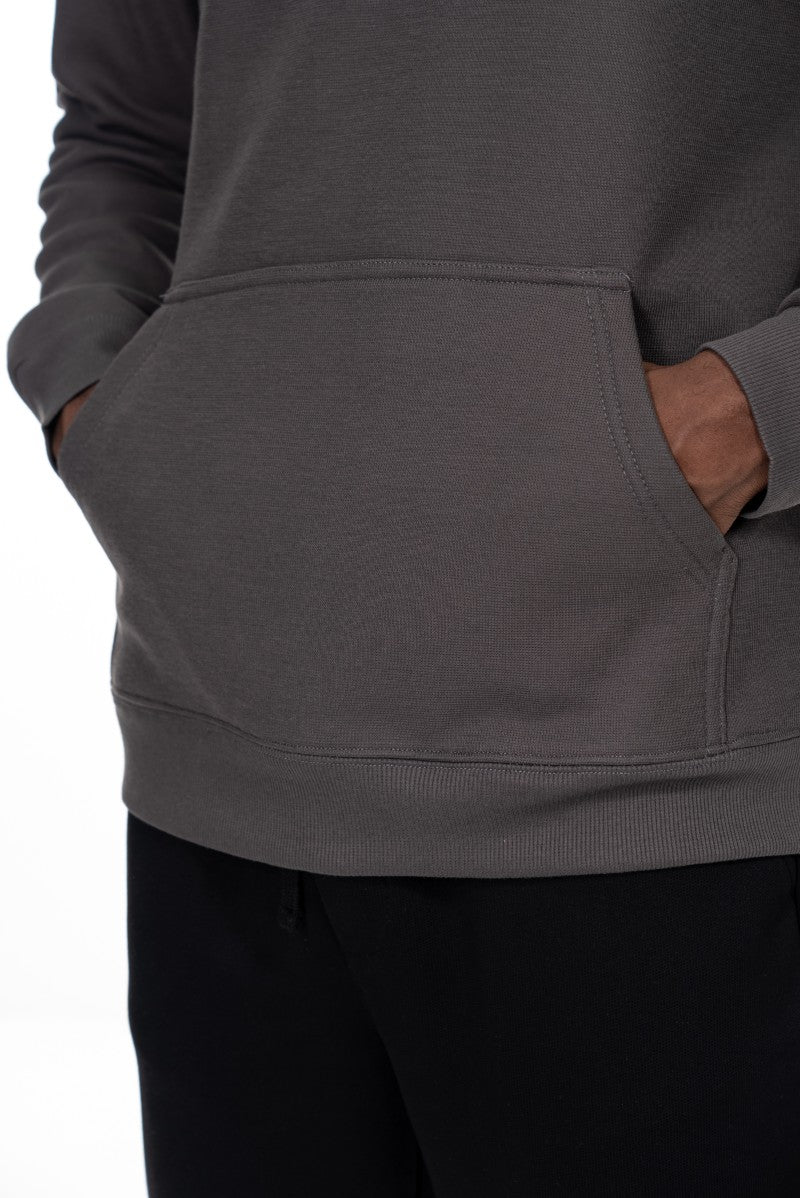 سويت شيرت قطني بنصف سحاب - رمادي داكن