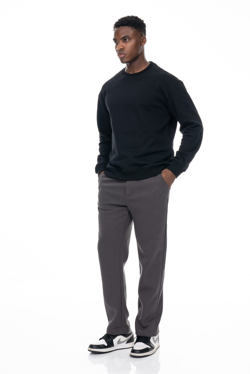 سويت شيرت قطني أساسي - أسود