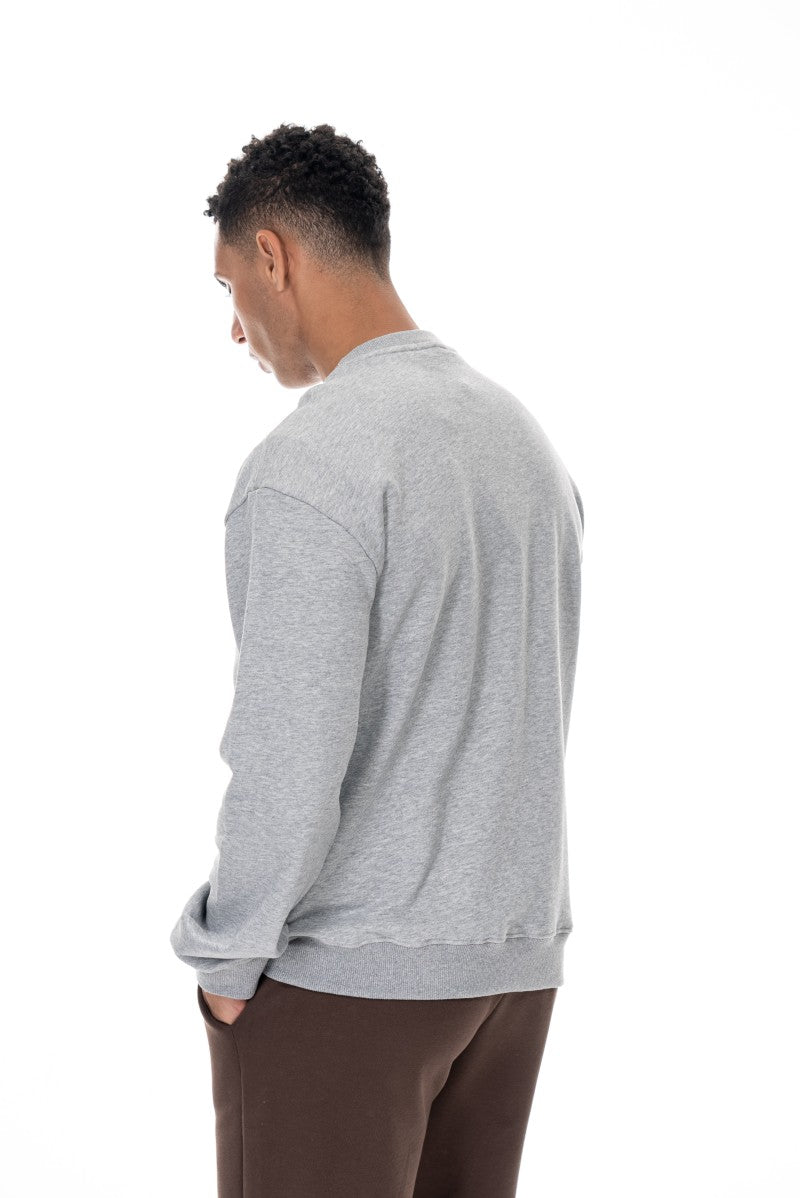 سويت شيرت قطني أساسي - رمادي