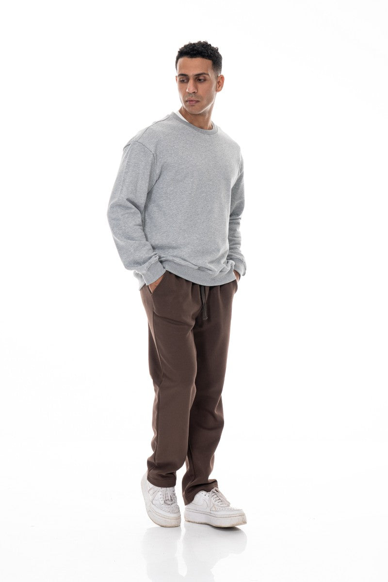 سويت شيرت قطني أساسي - رمادي