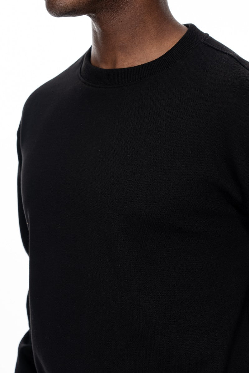 سويت شيرت قطني أساسي - أسود