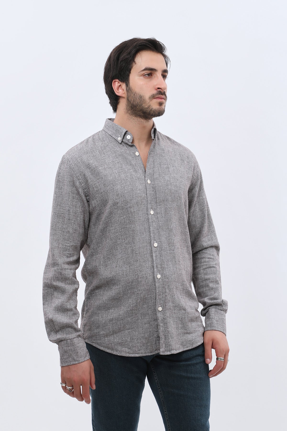 قميص بقبة بأزرار من SHIRTSPRO - لون بني