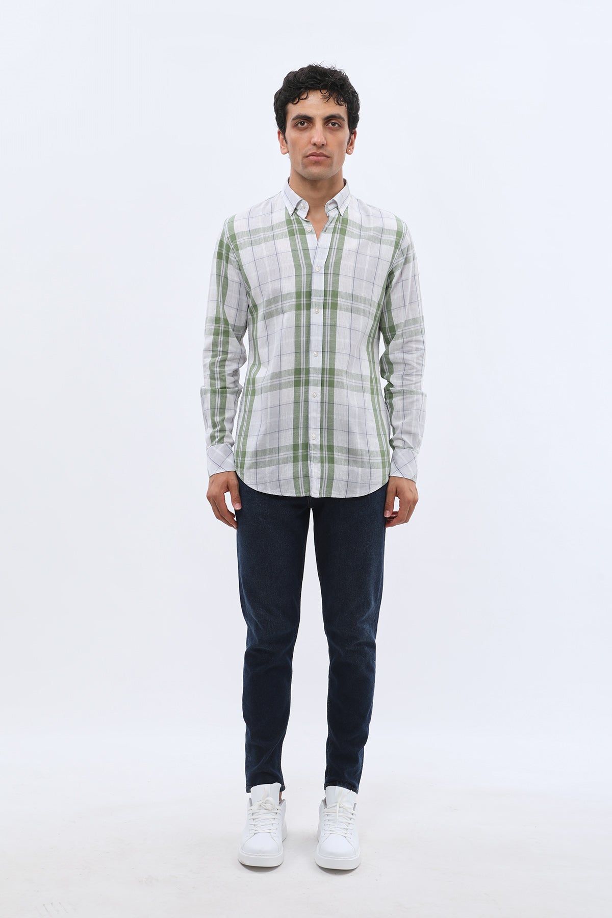 قميص كاروهات بقبة بأزرار من SHIRTSPRO - لون أخضر