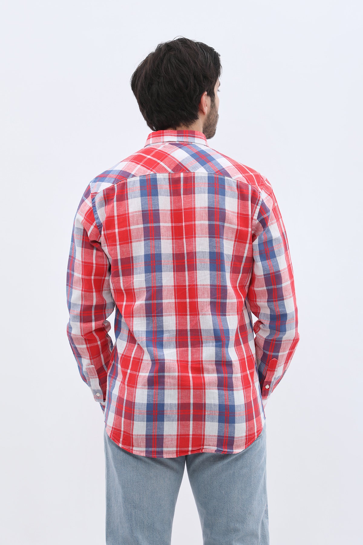 قميص كاروهات بقبة بأزرار من SHIRTSPRO - لون أحمر