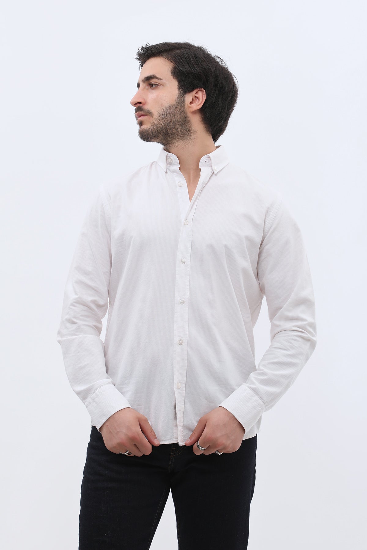 SHIRTSPRO Oxford Regular Fit Shirt - Button-Down Collar - Beige