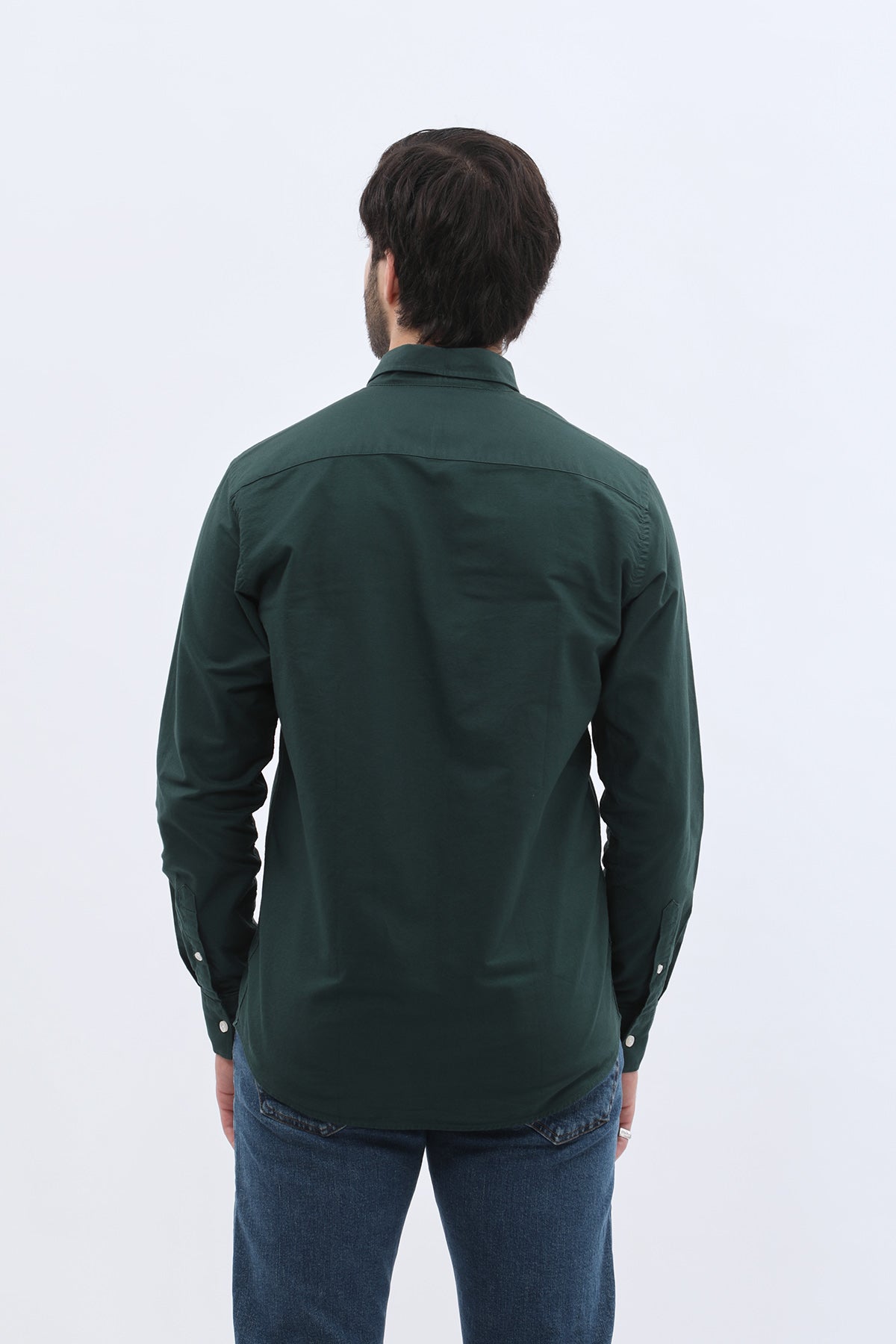 قميص أكسفورد بقبة بأزرار من SHIRTSPRO - لون أخضر صنوبري غامق