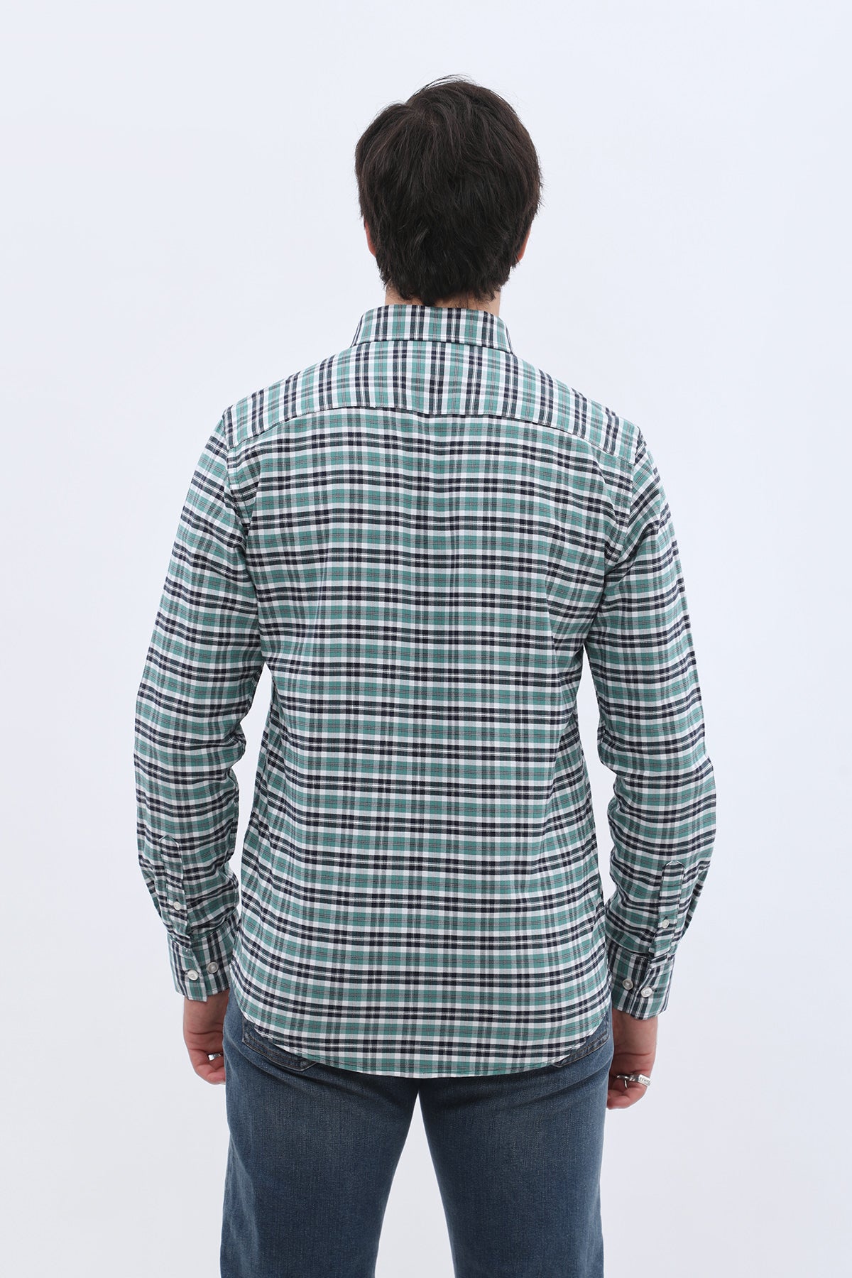 قميص أكسفورد كاروهات بقبة بأزرار من SHIRTSPRO - لون أخضر فاتح