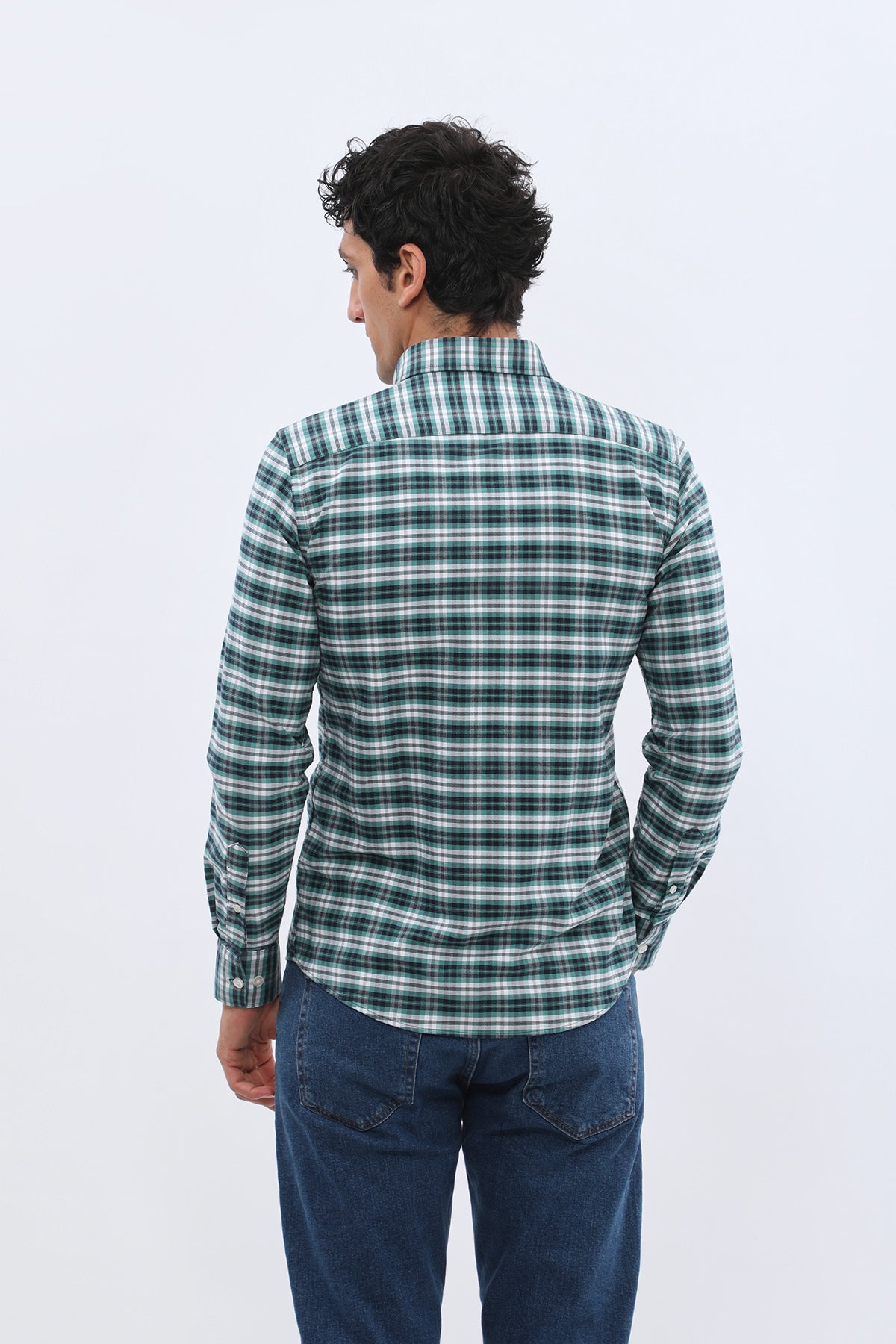 قميص أكسفورد كاروهات بقبة بأزرار من SHIRTSPRO - لون أخضر فاتح