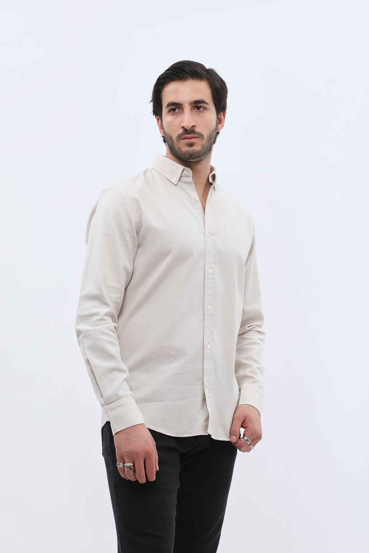 SHIRTSPRO Basket Regular Fit Shirt - Button-Down Collar - L.Beige
