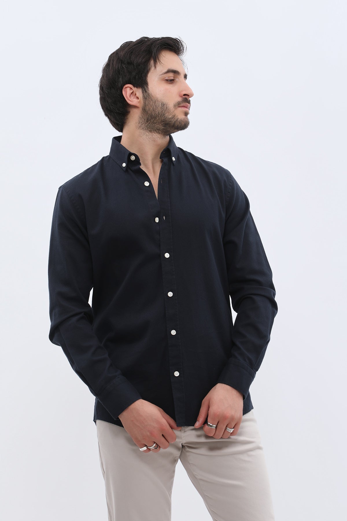 SHIRTSPRO Basket Regular Fit Shirt - Button-Down Collar - Navy