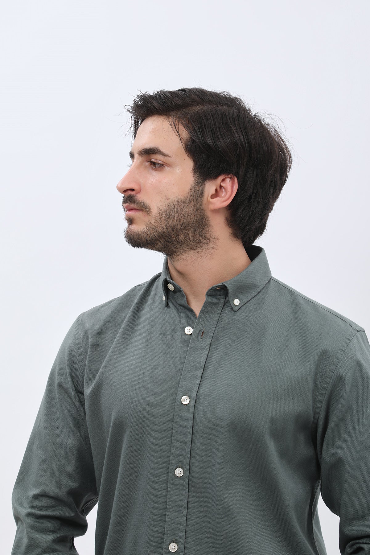 SHIRTSPRO Basket Regular Fit Shirt - Button-Down Collar - Smoke