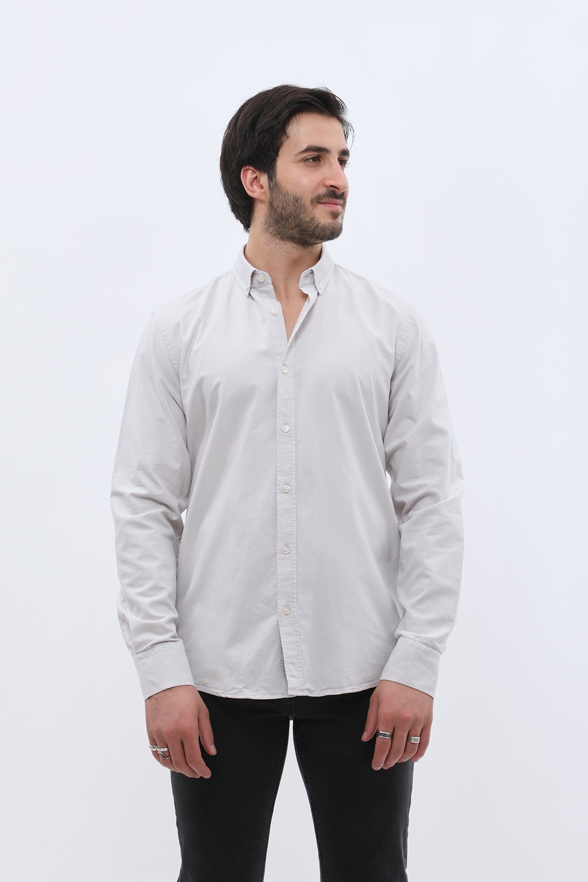 SHIRTSPRO Oxford Regular Fit Shirt - Button-Down Collar - Grey