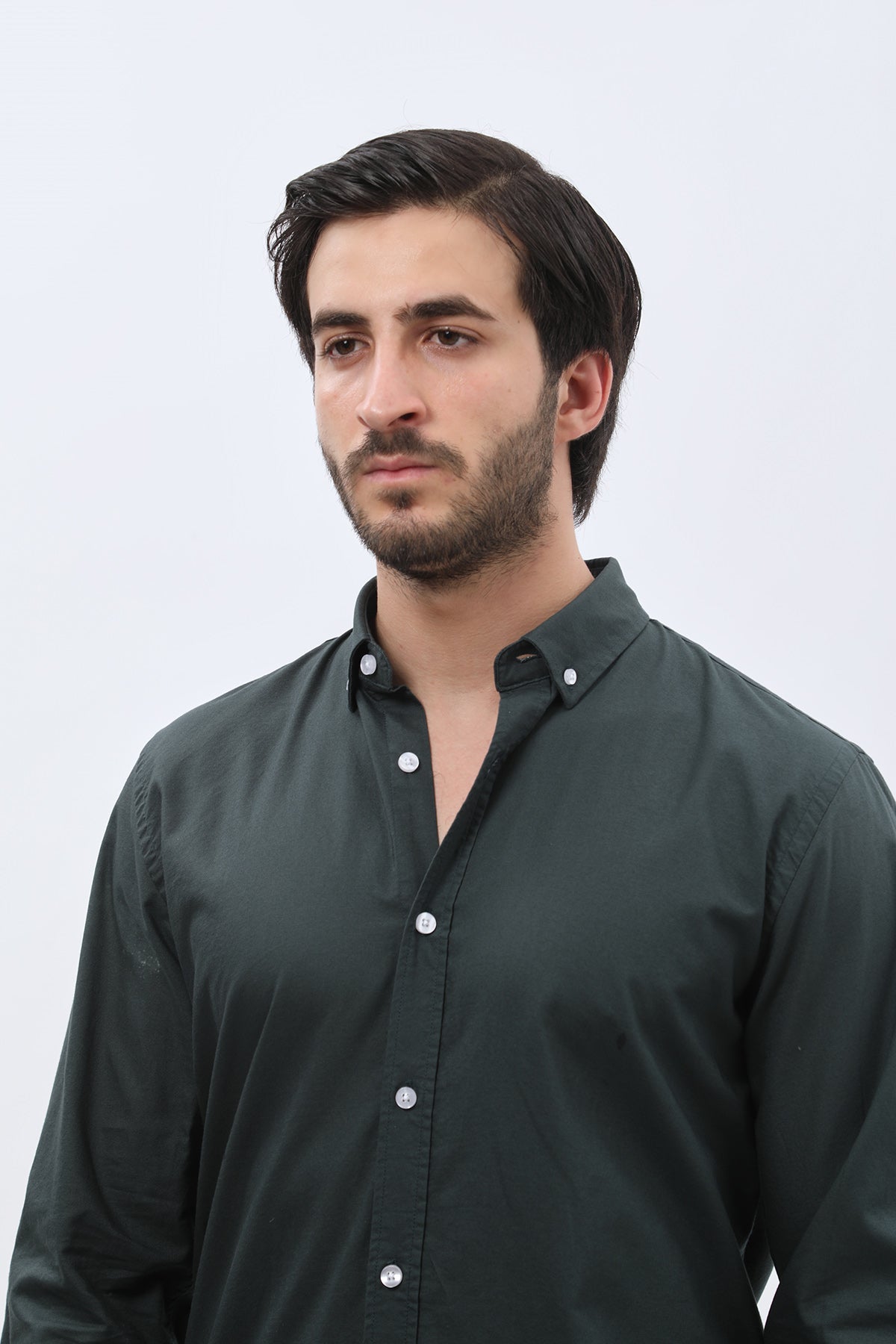 قميص أكسفورد بقبة بأزرار من SHIRTSPRO - لون زيتي باهت