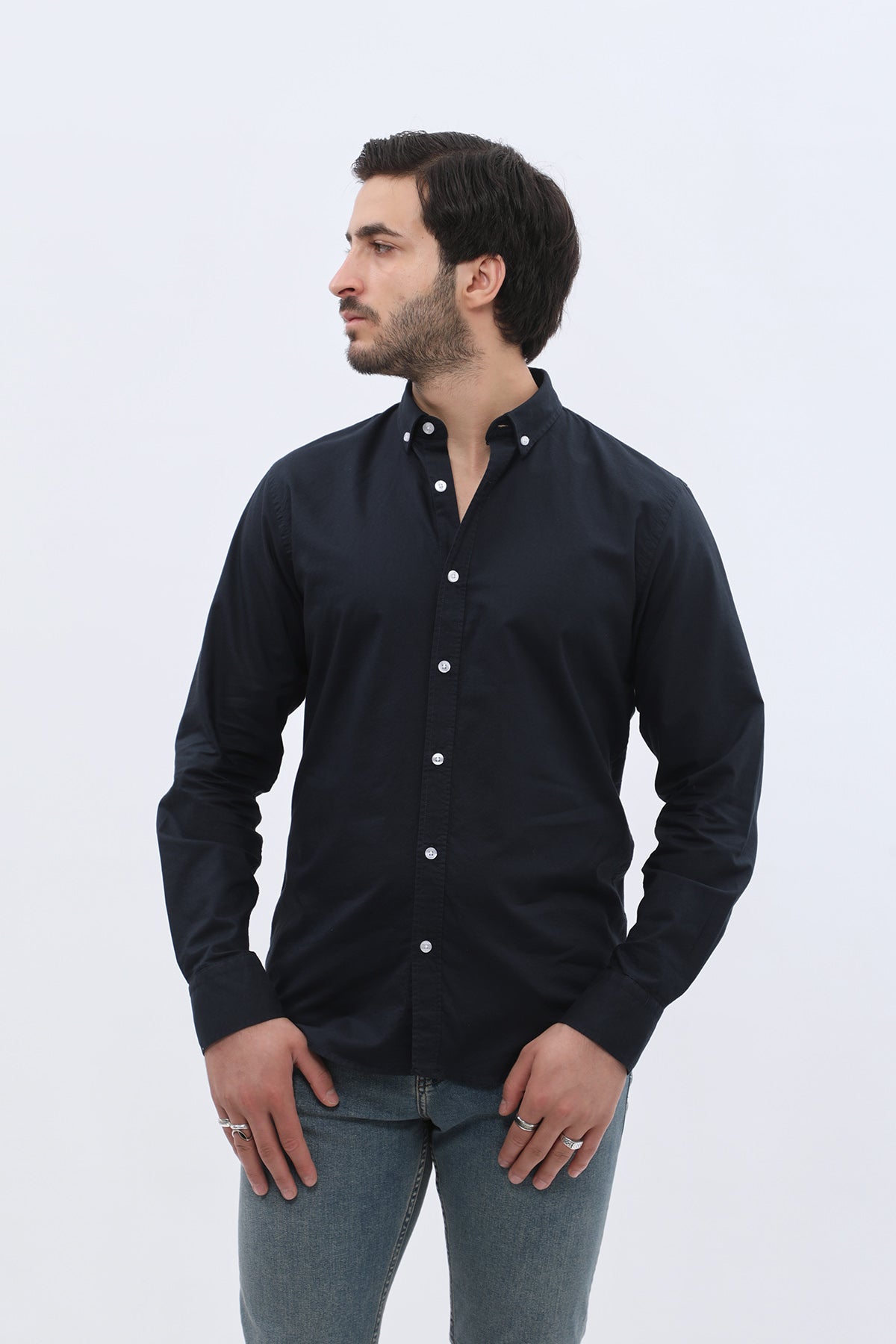 قميص أوكسفورد بقبة بأزرار من SHIRTSPRO - لون كحلي