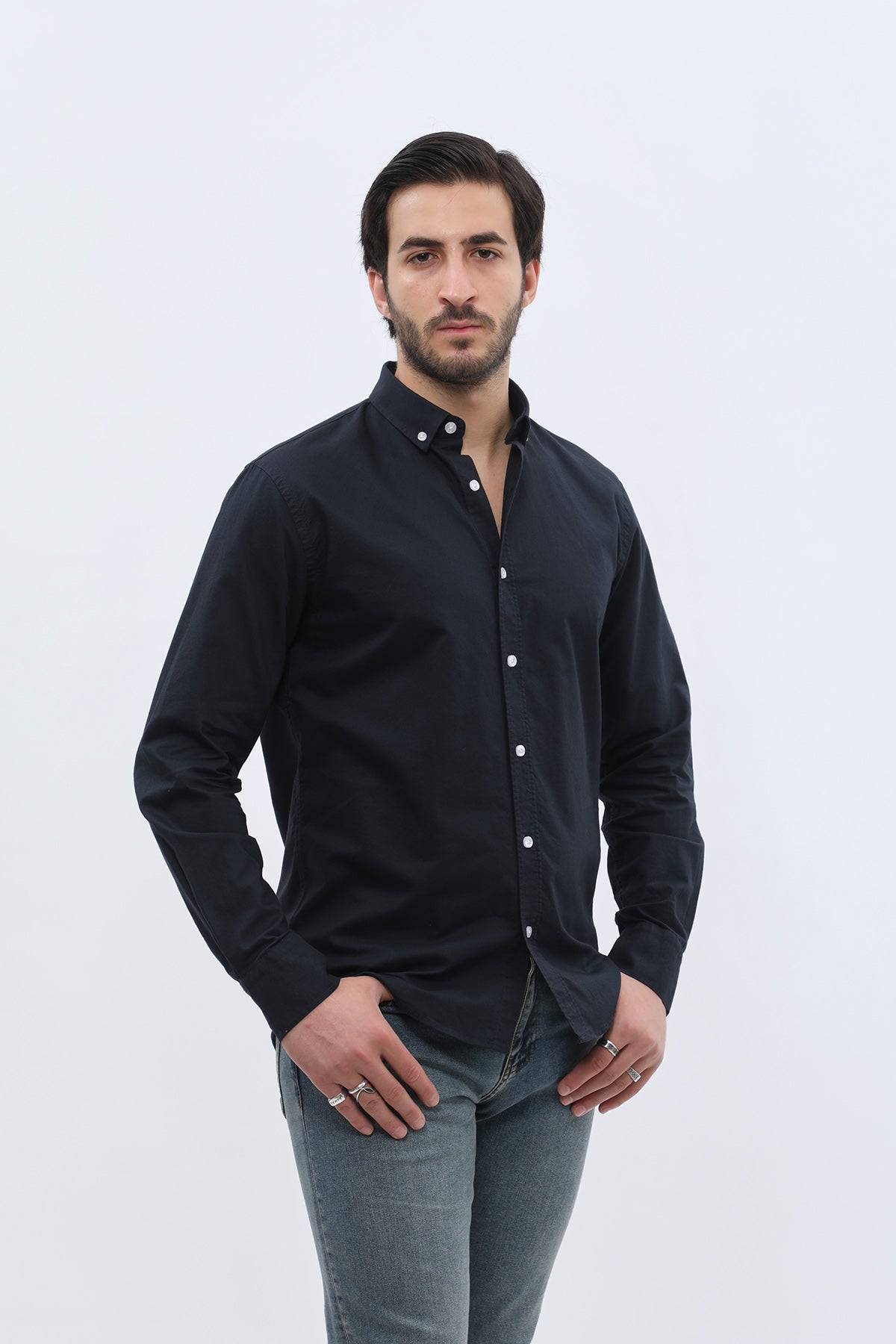 قميص أوكسفورد بقبة بأزرار من SHIRTSPRO - لون كحلي