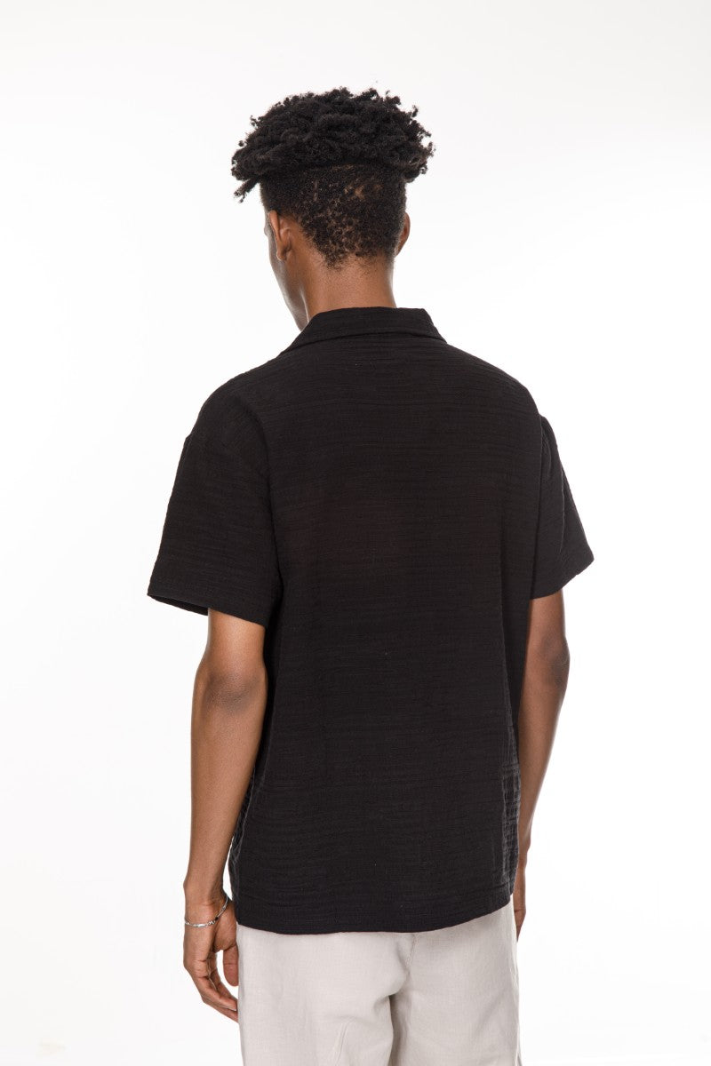 Classic Cotton Summer Shirt – Black