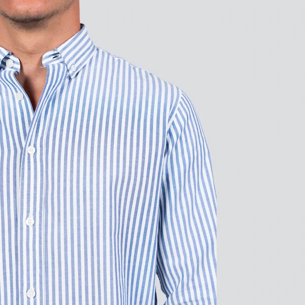 Striped formal shirt in blue and white – sharp look for work or outings