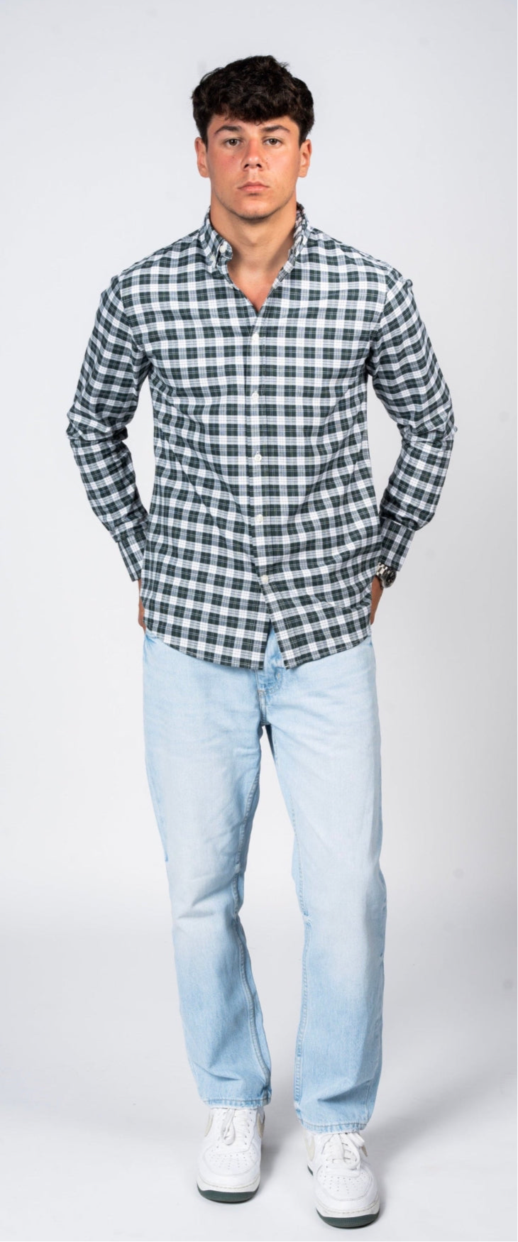 SHIRTSPRO Checked Smart Fit Shirt - Button-Down Collar - Pine Grove