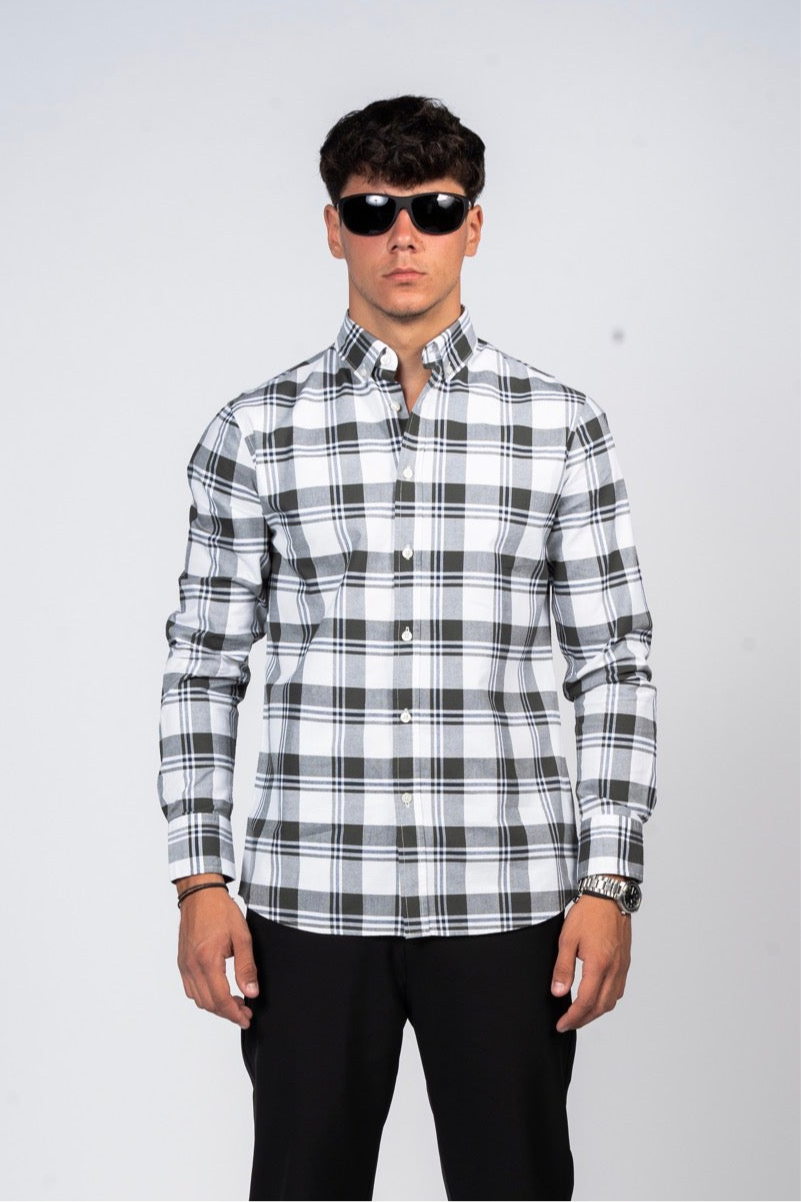SHIRTSPRO Checked Smart Fit Shirt - Button-Down Collar - Green