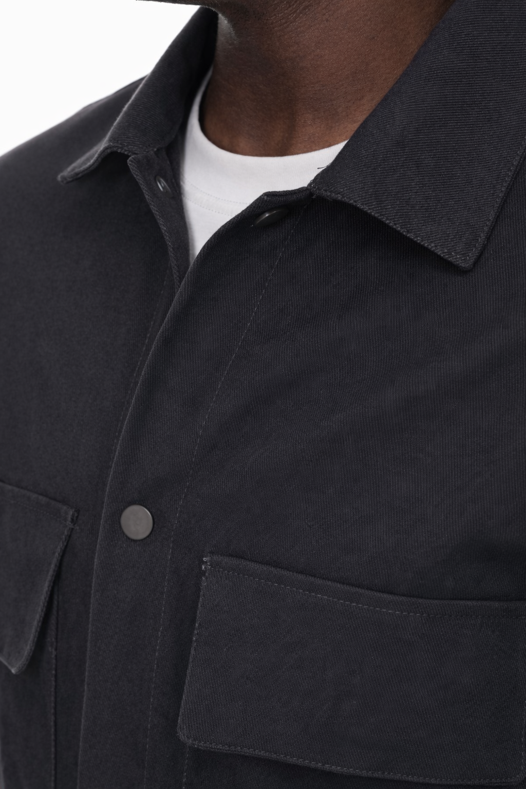 جاكيت قطني عملي بقصة مريحة - بني