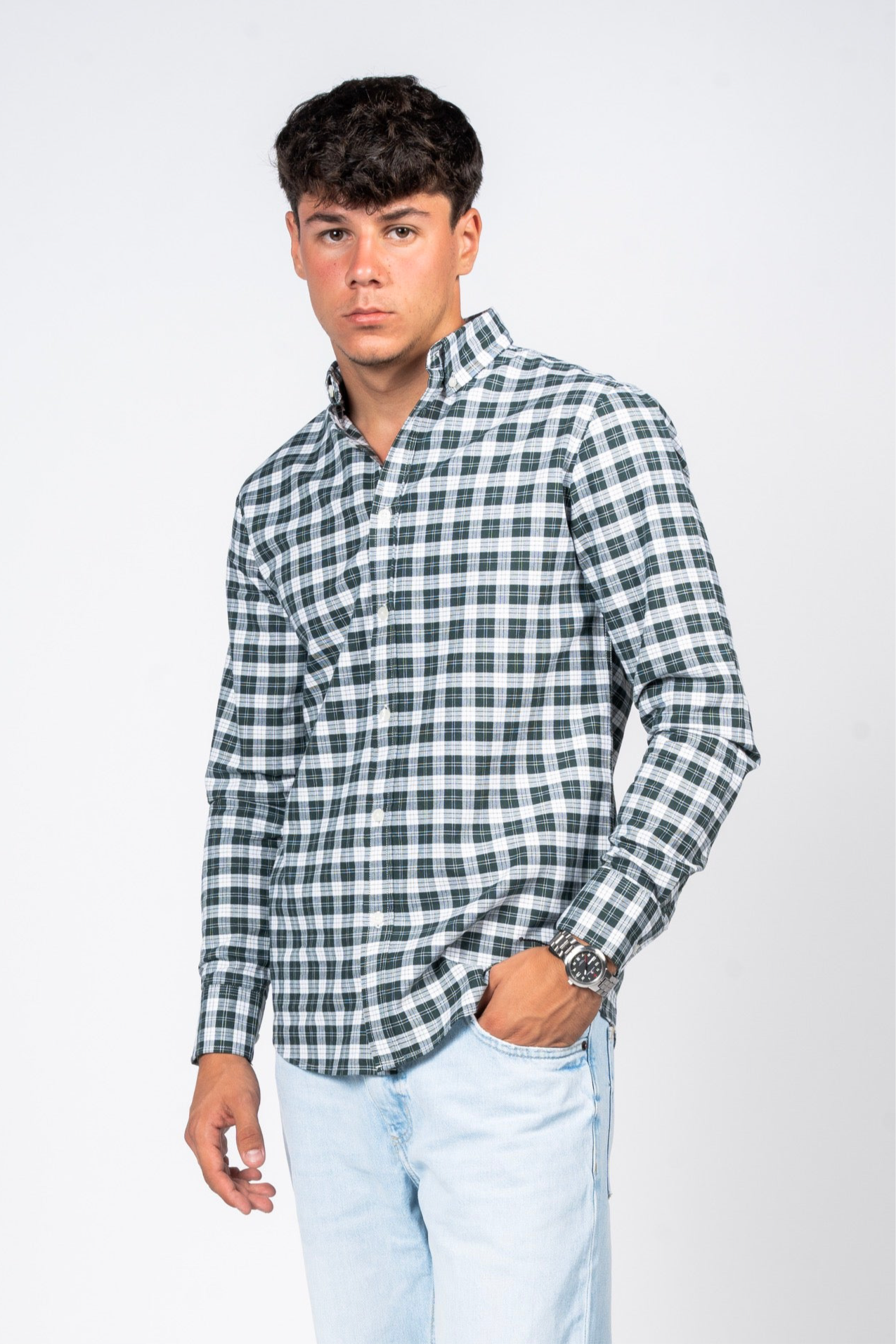 SHIRTSPRO Checked Smart Fit Shirt - Button-Down Collar - Pine Grove