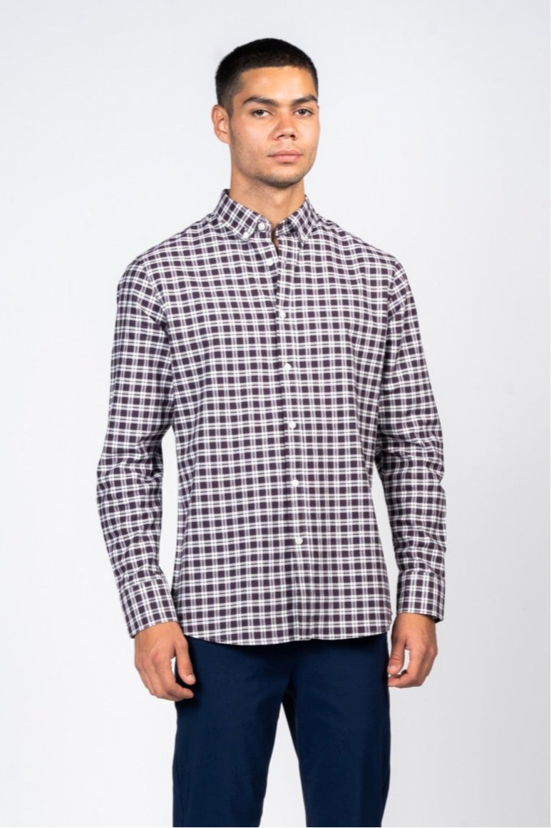 SHIRTSPRO Checked Smart Fit Shirt - Button-Down Collar - Pulm Perfect