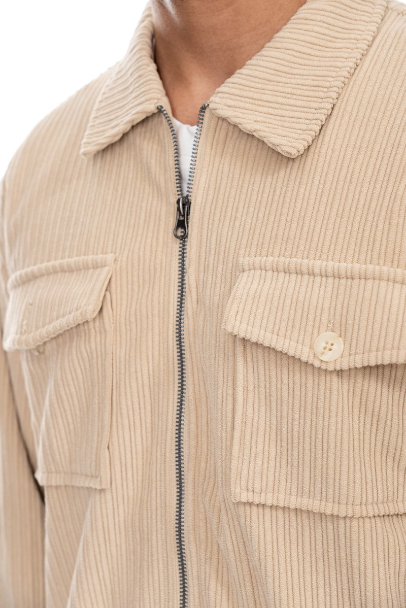 جاكيت مخملي بقصة مريحة - بيج