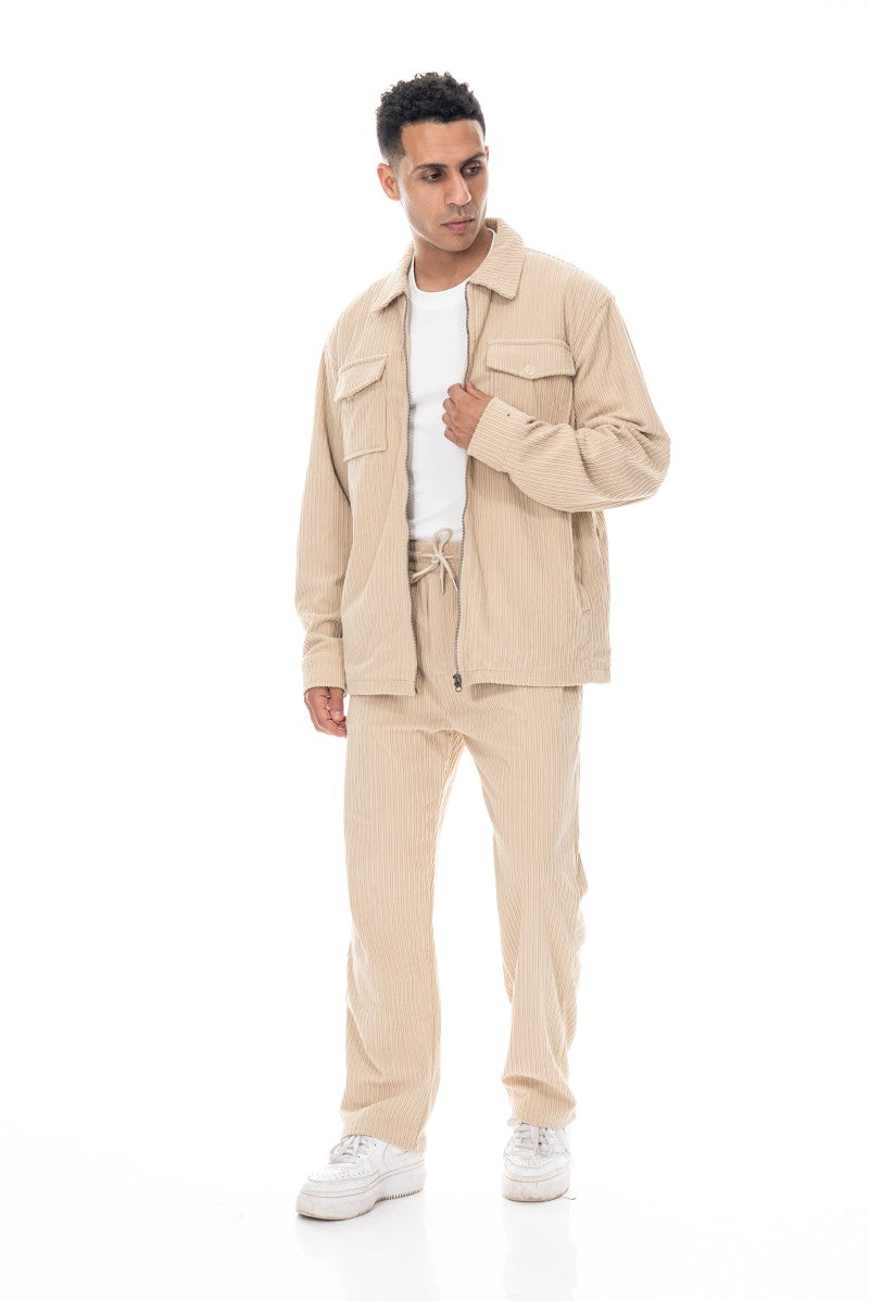 جاكيت مخملي بقصة مريحة - بيج