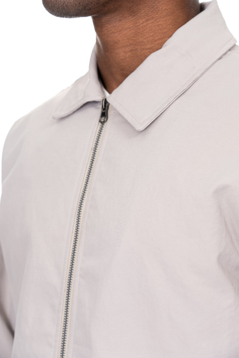 جاكيت بسحاب أمامي وقصة عادية - بيج