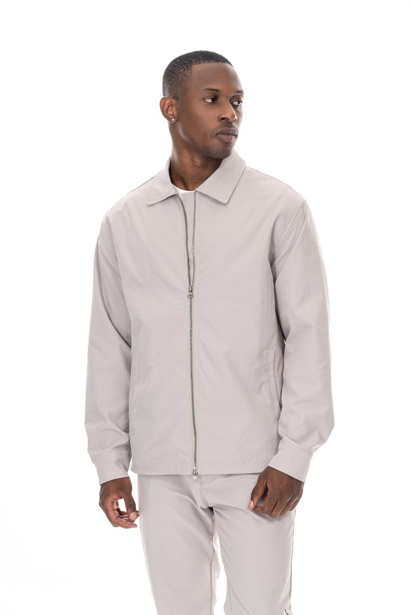 جاكيت بسحاب أمامي وقصة عادية - بيج