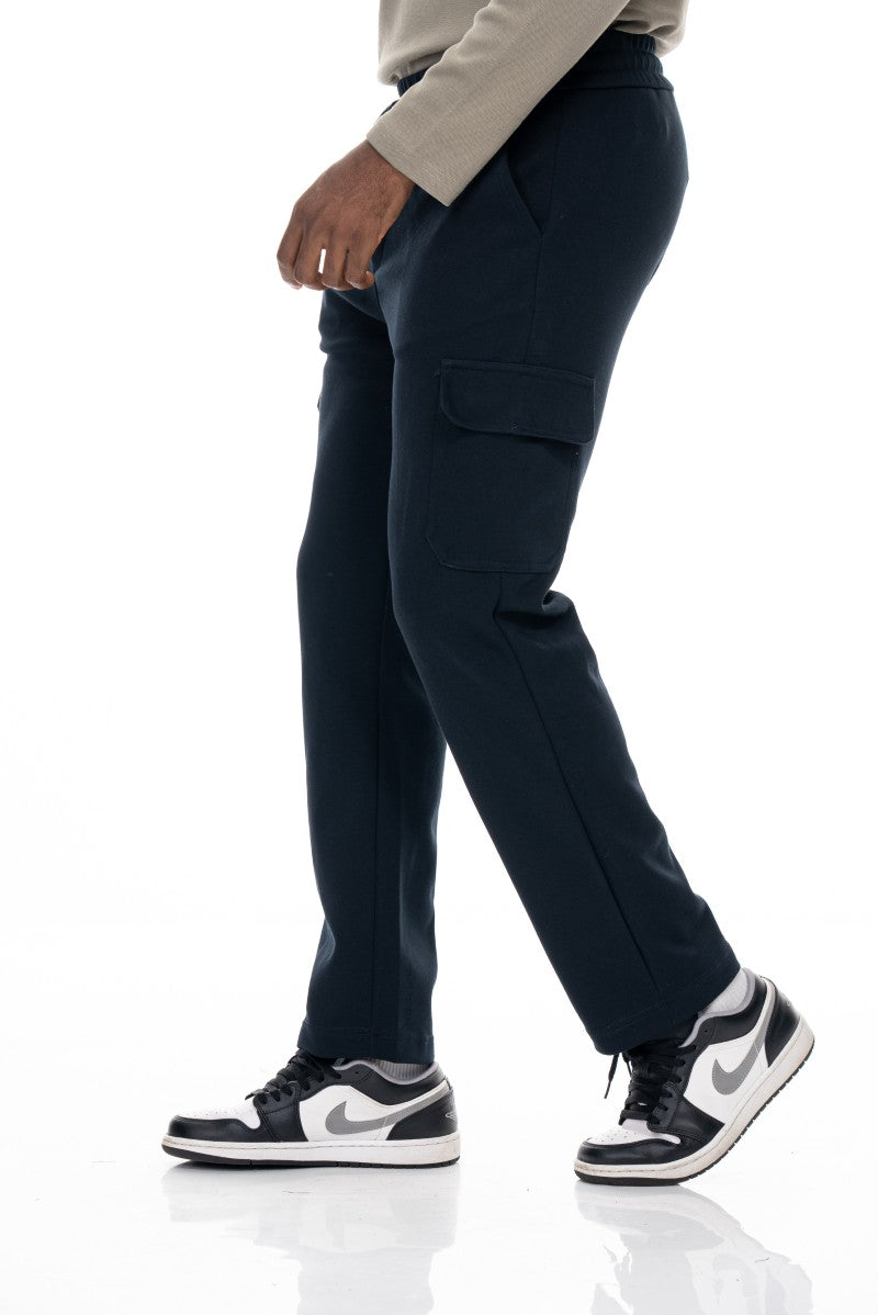 بنطال رياضي قطني مريح - كحلي